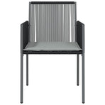 Garden Chairs with Cushions 2 pcs Black 54x60.5x83.5 cm