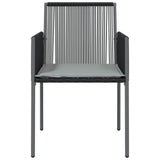 Garden Chairs with Cushions 2 pcs Black 54x60.5x83.5 cm Poly Rattan - Top-Down View