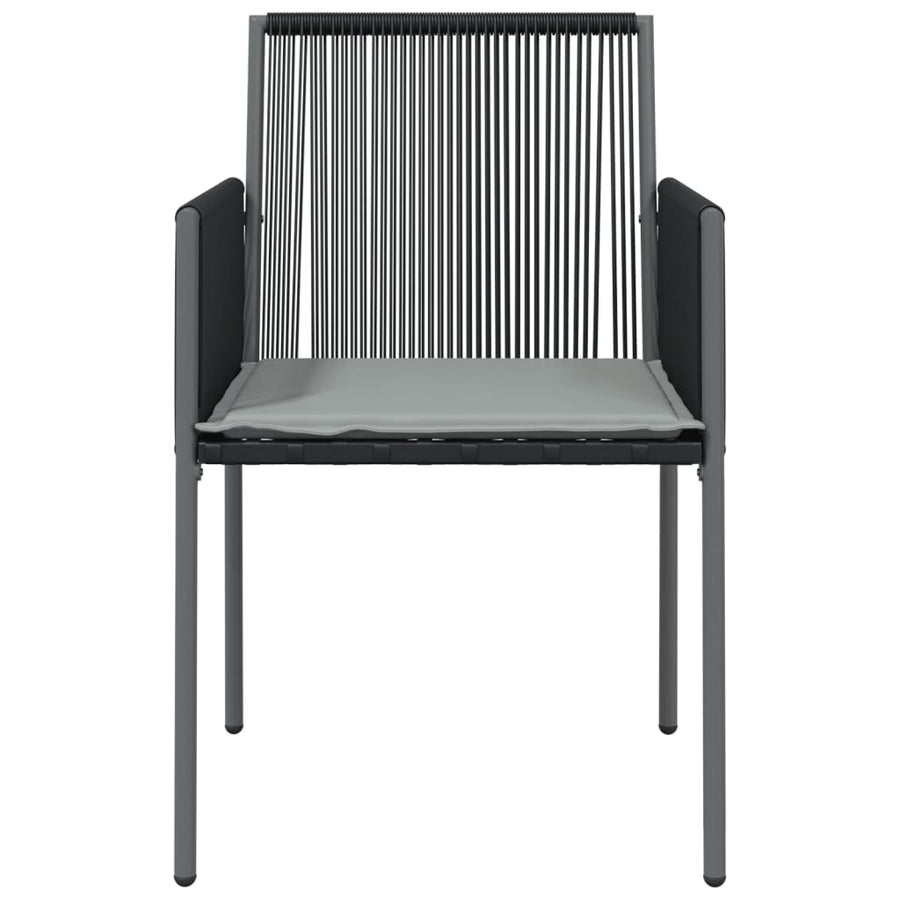 Garden Chairs with Cushions 2 pcs Black 54x60.5x83.5 cm