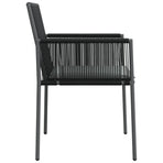 Garden Chairs with Cushions 2 pcs Black 54x60.5x83.5 cm