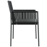 Garden Chairs with Cushions 2 pcs Black 54x60.5x83.5 cm Poly Rattan - 45-Degree Angle
