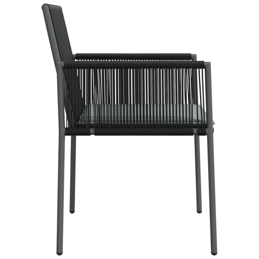Garden Chairs with Cushions 2 pcs Black 54x60.5x83.5 cm