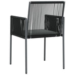 Garden Chairs with Cushions 2 pcs Black 54x60.5x83.5 cm