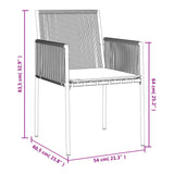 Garden Chairs with Cushions 2 pcs Black 54x60.5x83.5 cm Poly Rattan - Extra Image