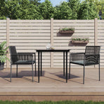 Garden Chairs with Cushions 2 pcs Black 54x60.5x83.5 cm