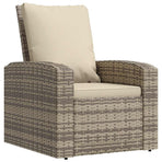 Garden Reclining Chair with Cushions Light Brown Poly Rattan