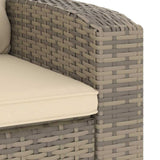 Garden Reclining Chair with Cushions Light Brown Poly Rattan