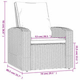 Garden Reclining Chair with Cushions Light Brown Poly Rattan