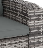 Garden Reclining Chair with Cushions Grey Poly Rattan - Close-Up Angle