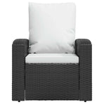 Garden Reclining Chair with Cushions Black Poly Rattan