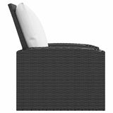 Garden Reclining Chair with Cushions Black Poly Rattan - Rear View