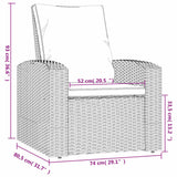 Garden Reclining Chair with Cushions Black Poly Rattan