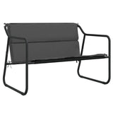 2-Seater Garden Bench with Cushion Anthracite Steel - Front View