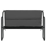 2-Seater Garden Bench with Cushion Anthracite Steel