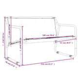 2-Seater Garden Bench with Cushion Anthracite Steel