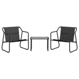 3 Piece Garden Lounge Set with Cushions Anthracite Steel - Side View