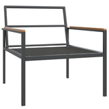 3 Piece Garden Lounge Set with Cushions Anthracite Steel