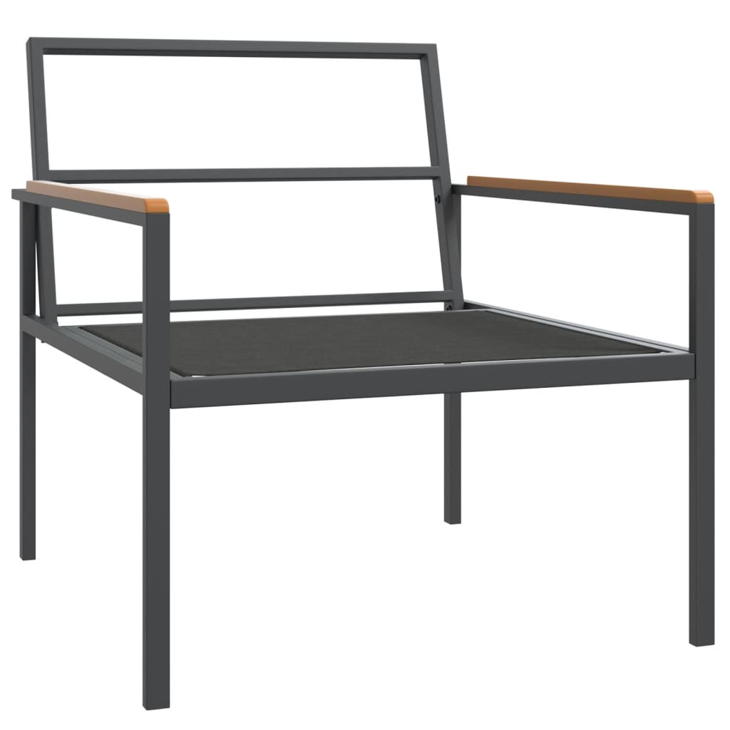 3 Piece Garden Lounge Set with Cushions Anthracite Steel