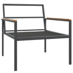3 Piece Garden Lounge Set with Cushions Anthracite Steel
