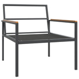 3 Piece Garden Lounge Set with Cushions Anthracite Steel - Top-Down View