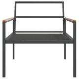 3 Piece Garden Lounge Set with Cushions Anthracite Steel