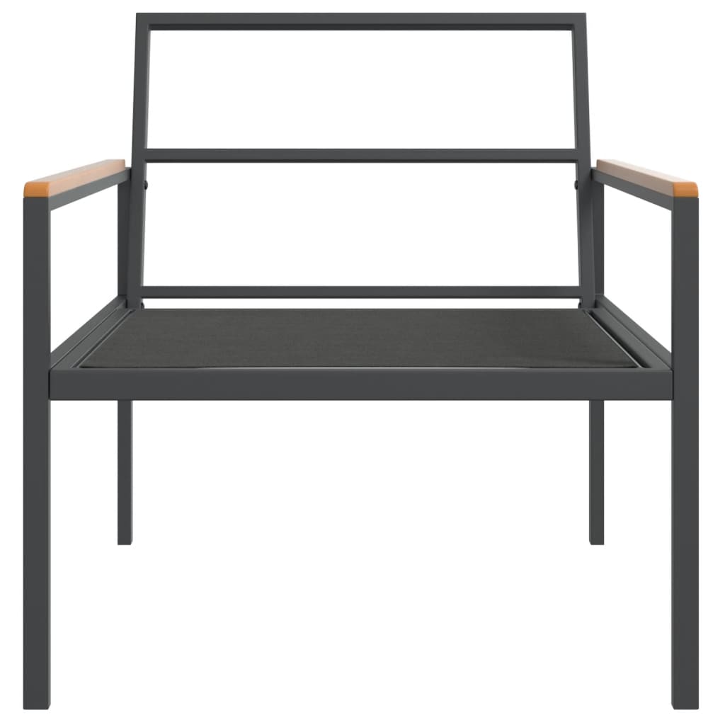 3 Piece Garden Lounge Set with Cushions Anthracite Steel
