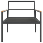 3 Piece Garden Lounge Set with Cushions Anthracite Steel