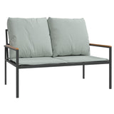 3 Piece Garden Lounge Set with Cushions Anthracite Steel - Close-Up Angle