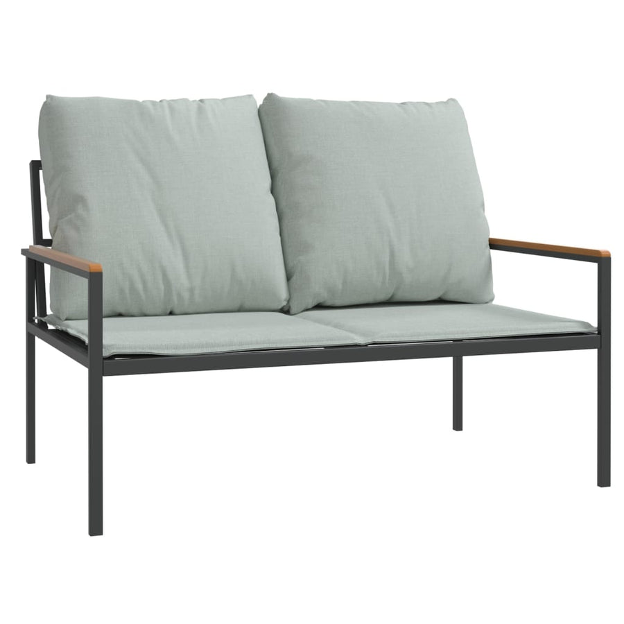 3 Piece Garden Lounge Set with Cushions Anthracite Steel