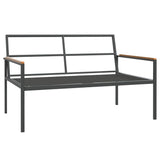 3 Piece Garden Lounge Set with Cushions Anthracite Steel