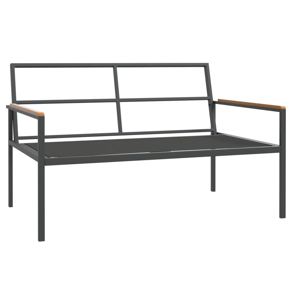 3 Piece Garden Lounge Set with Cushions Anthracite Steel