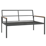 3 Piece Garden Lounge Set with Cushions Anthracite Steel - Low Angle