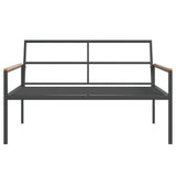 3 Piece Garden Lounge Set with Cushions Anthracite Steel