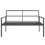 3 Piece Garden Lounge Set with Cushions Anthracite Steel - Extra Image
