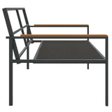 3 Piece Garden Lounge Set with Cushions Anthracite Steel - Extra Image