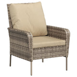 Garden Chair with Footstool Light Brown Poly Rattan - Rear View