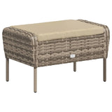 Garden Chair with Footstool Light Brown Poly Rattan - Close-Up Angle