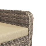 Garden Chair with Footstool Light Brown Poly Rattan - Low Angle