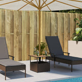 Garden Table with Parasol Hole Brown 55x55x46.5 cm Poly Rattan - Side View
