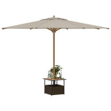 Garden Table with Parasol Hole Brown 55x55x46.5 cm Poly Rattan