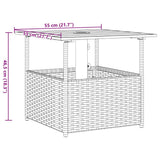 Garden Table with Parasol Hole Brown 55x55x46.5 cm Poly Rattan