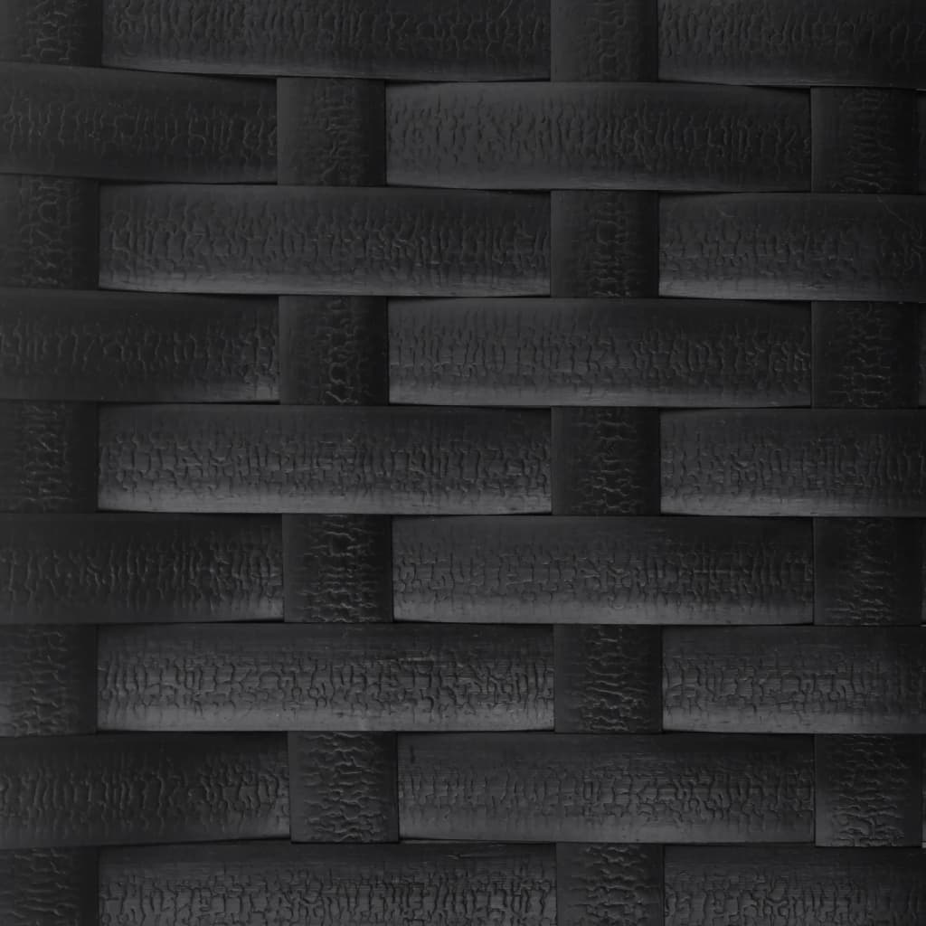 2-Seater Garden Bench with Cushion Black Poly Rattan