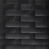 2-Seater Garden Bench with Cushion Black Poly Rattan - Close-Up Angle