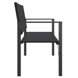 2-Seater Garden Bench Black Poly Rattan - Top-Down View
