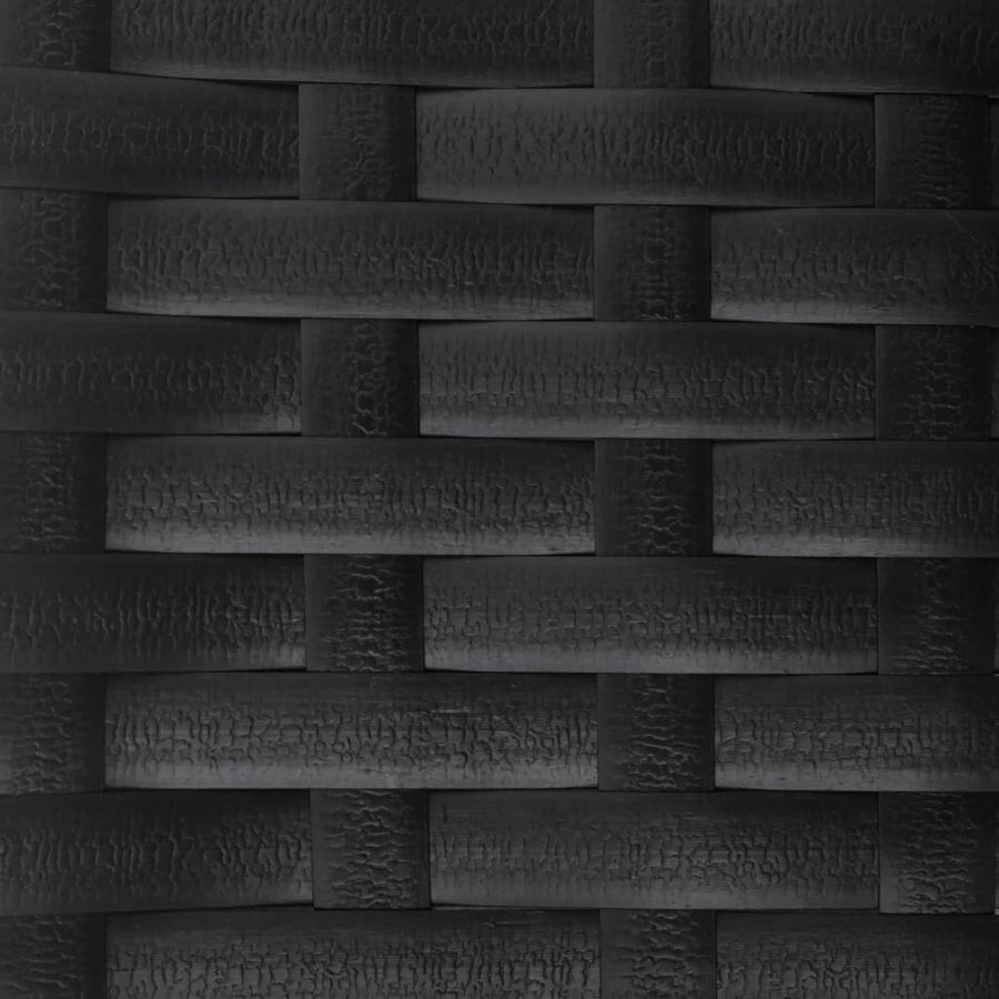 2-Seater Garden Bench Black Poly Rattan