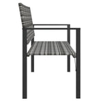 2-Seater Garden Bench Grey Poly Rattan