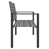 2-Seater Garden Bench Grey Poly Rattan - Top-Down View