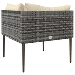 Garden Corner Sofa with Cushions Grey Poly Rattan