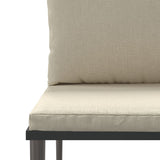 Garden Middle Sofa with Cushions Grey Poly Rattan - 45-Degree Angle