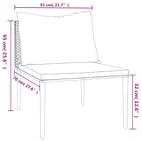 Garden Middle Sofa with Cushions Grey Poly Rattan - Close-Up Angle